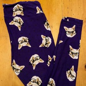 Lularoe TC leggings - cats with glasses